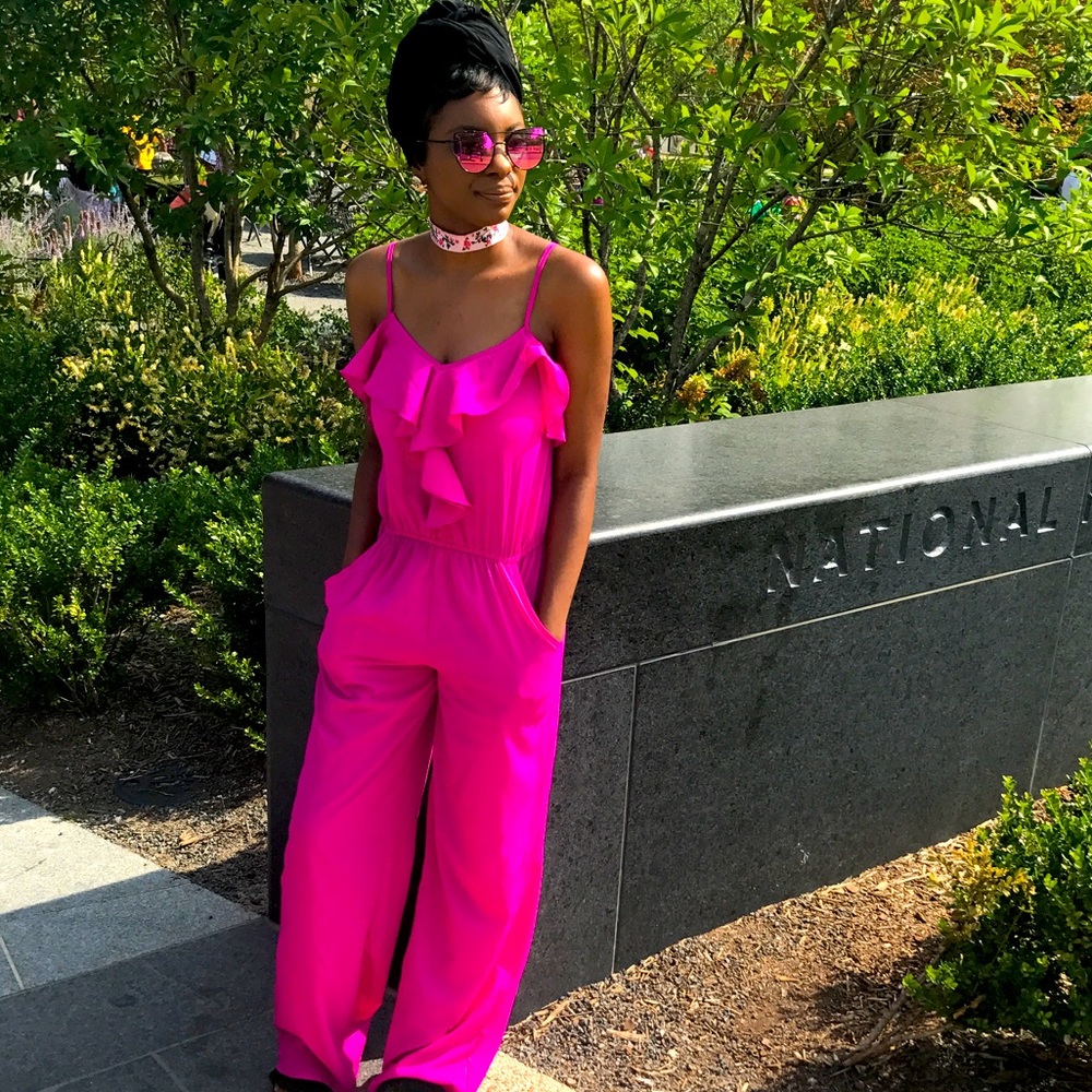 Hot pink jumpsuit